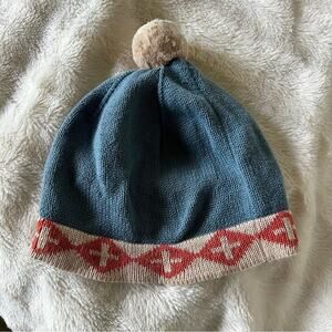 Pendleton PomPom Blue Knit Baby Hat
